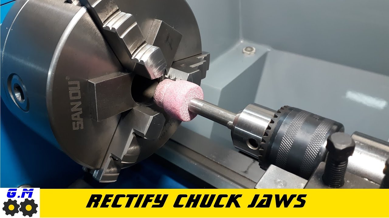 Токарный станок - шлифование челюстей