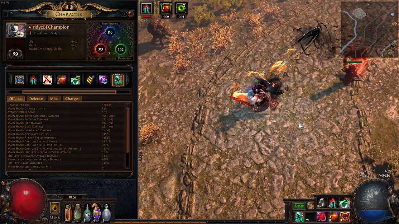 Path Of Exile | Phantasmal Whirling Blades Effect 364% Attack Speed