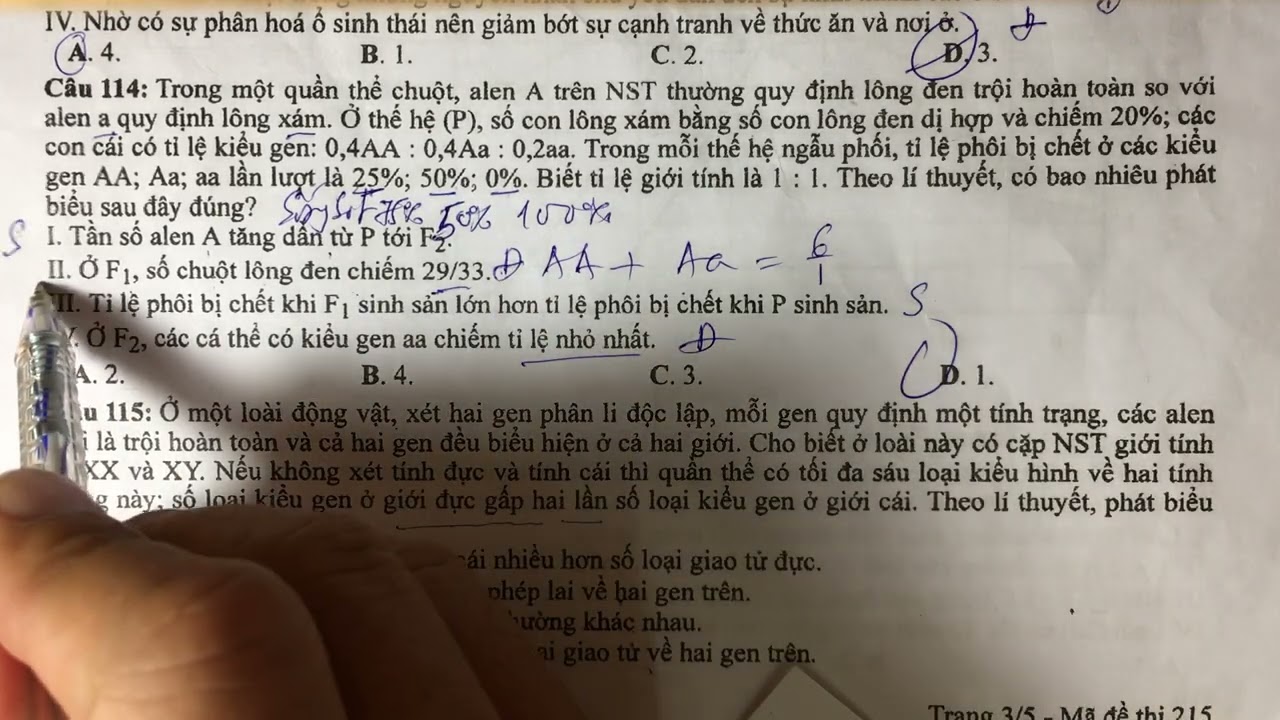 GIẢI ĐỀ THI THPT QUỐC GIA MÔN SINH 2022 (2₫ CUỐI)