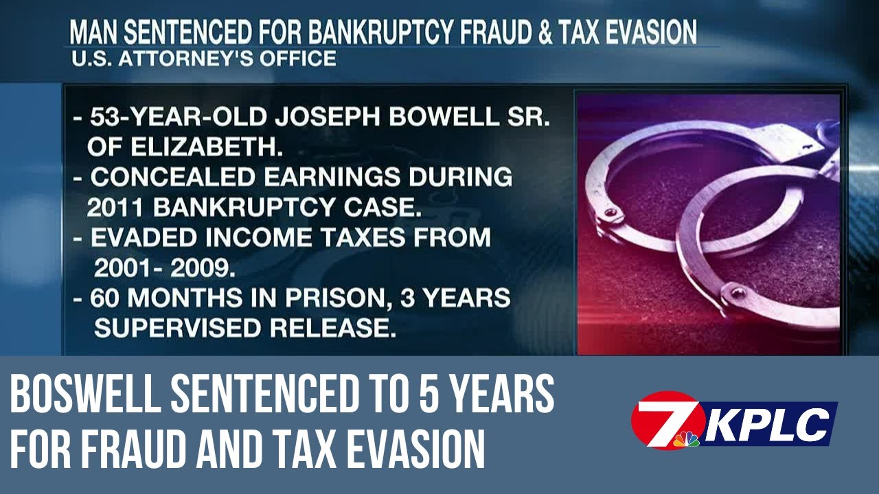 Boswell sentenced to 5 years in prison for bankruptcy fraud and tax evasion