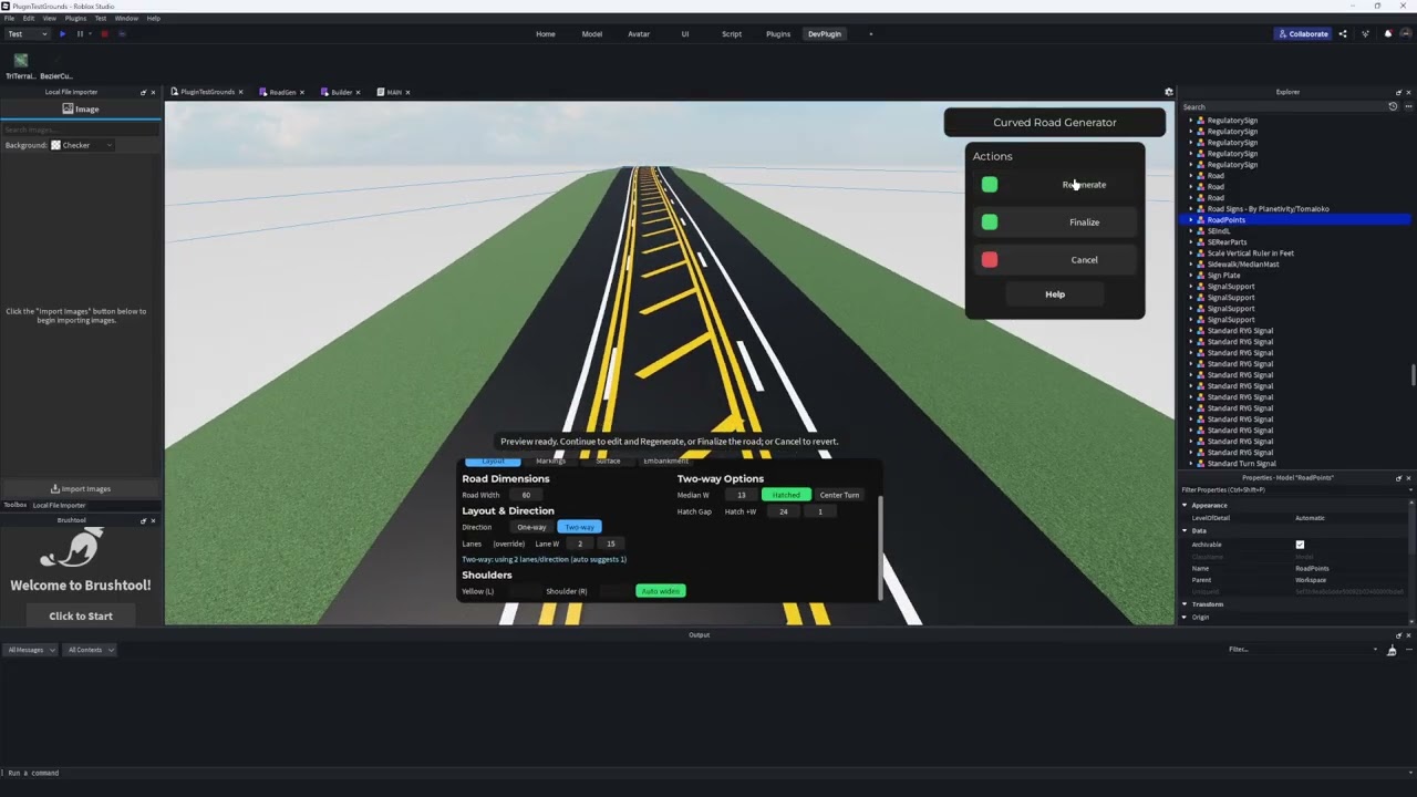 Roblox Plugin: Bezier Curved Road Generator - Version 1.0 Demonstration