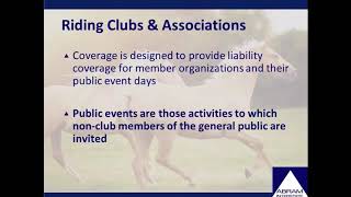 Equine Insurance Webinar recording 2019