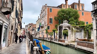 Venice Walk on Santa Croce District | Famous Ponte degli Scalzi bridge | Venezia Italia