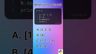 Did you get it rightComment A, B, C or  D 👇 #cluebyte #coding #python Answer in description News