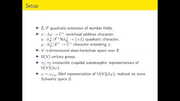 Hang Xue (University of Arizona) - Fourier-Jacobi periods on unitary groups
