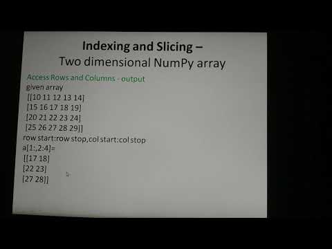Two Dimensional Numpy Arrays part-2
