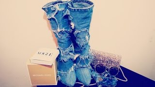 DIY DENIM BOOTS - DIY JEAN BOOTS