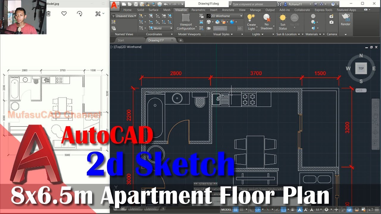 8x6 5m Apartment Floor Plan Tutorial With AutoCAD YouTube