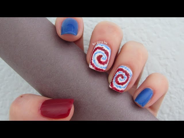 Easy 4th of July Tye-dye Nail Art Design | TheGypsyBox