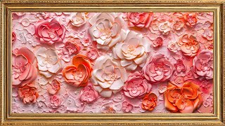 Valentine’s Day Vintage Flower Art in Gold Frame 💕 | Romantic TV Wallpaper | 4K Screensaver screenshot 3