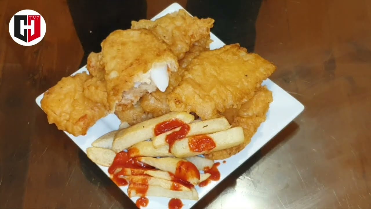 How to Make Crispy Golden Beer Battered Fish Without Beer | Fry Machli | Chips |
