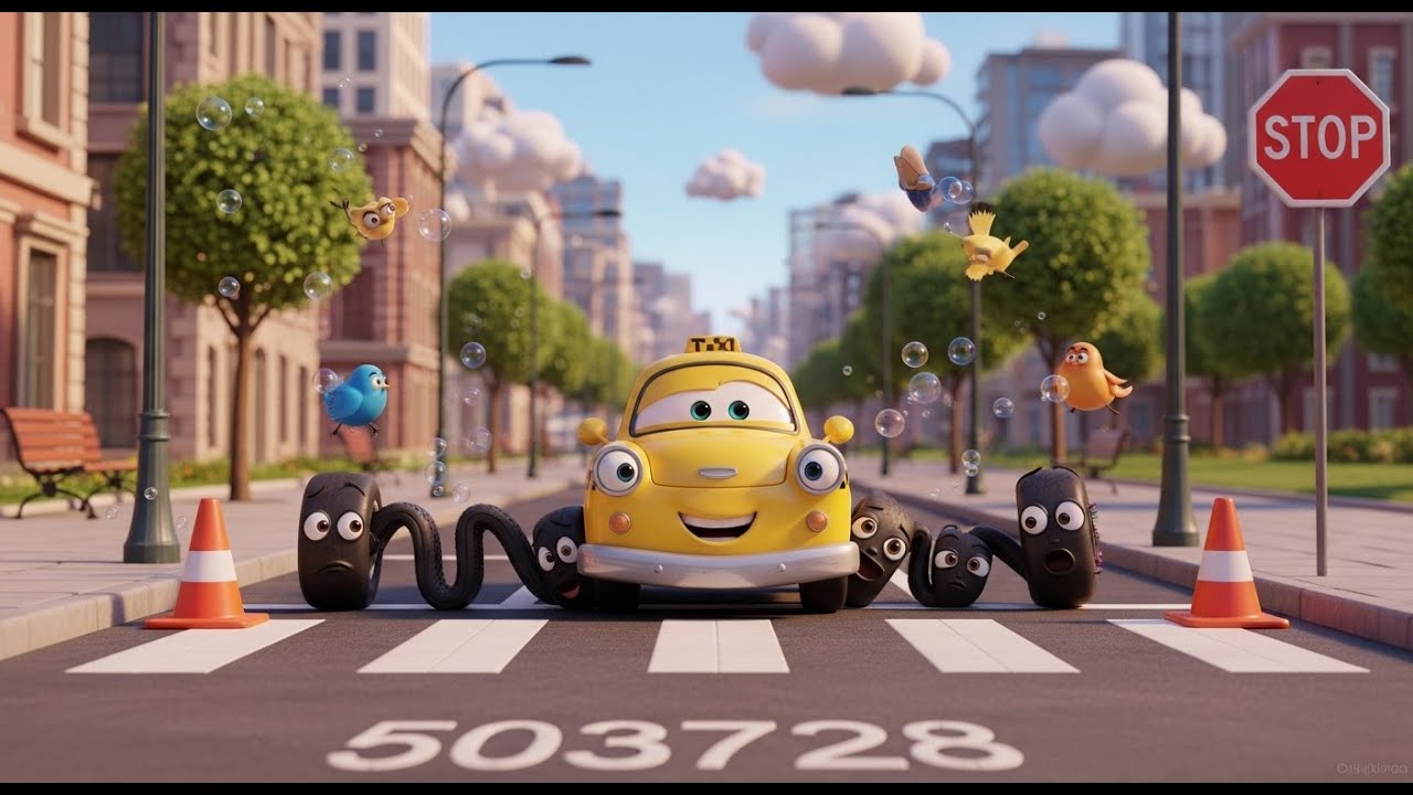 Giggle Taxi and the Ticklish Tires | Funny Vehicle Rhyme for Kids | Nursery Rhymes & Kids Songs