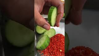 Curved Cucumber Slices: Artful Cuts for Culinary Delight #CucumberArt #FoodPresentation #Kitche