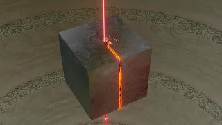 Project breakdown - metal cube being cut with laser - Blender Eevee 2.82 - tutorial