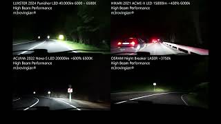 HIGH BEAM LUXSTER Punisher LED, HIKARI HyperStar LED, ACUMA Nova-S LED, OSRAM Night Breaker LASER by m3rovingian 90 views 3 days ago 12 minutes, 31 seconds