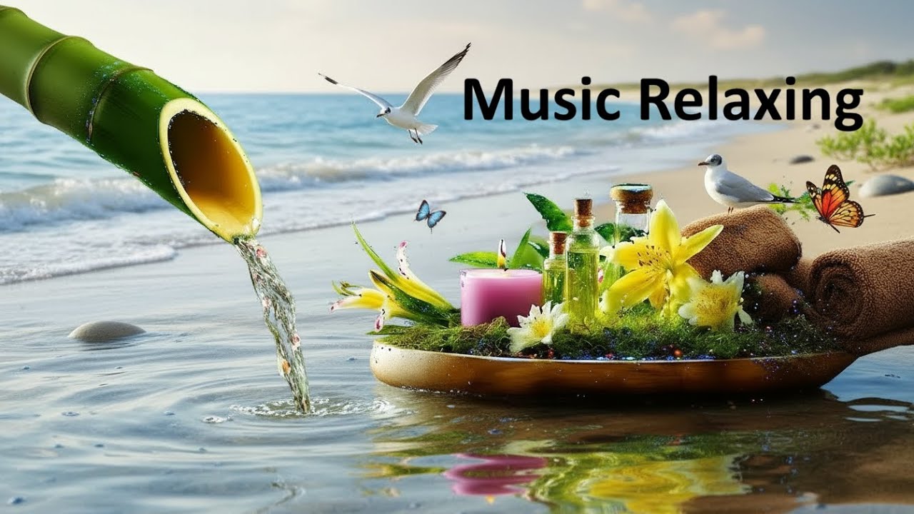 Serene Bamboo Fountain Relaxing Music - Stress Relief and Deep Healing
