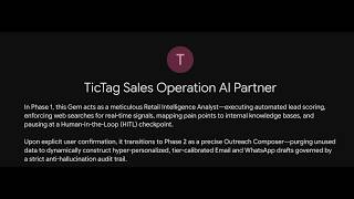 TicTag Sales Operation AI Partner Workflow
