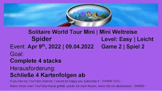 World Tour Mini - Spider #2 Easy | Apr 9, 2022 | Goal: Complete 4 stacks