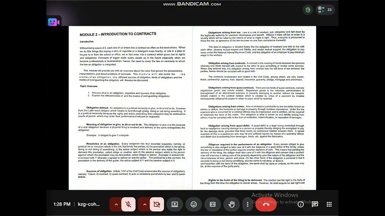 Module 2 - Introduction to Contracts - Obligations