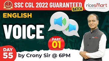 English Grammar | Voice - Part 1 | SSC CGL English By Crony Sir | SSC CGL 2022