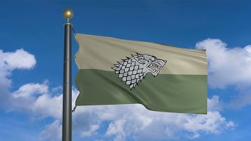 Stark Flag (moving clouds) (fictional flag from Game of Thrones)