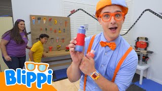 blippi s backyard race challenge building cars racing fun