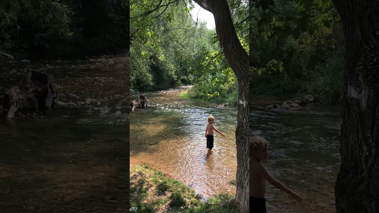 Creek wading and rock skipping. YouTube
