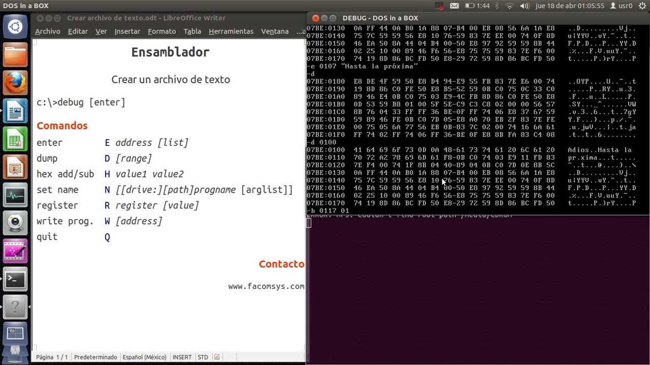 ASM - Crear archivos de texto