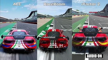 Ferrari 488 GT3 EVO Comparison - ACC vs R3E vs rFactor 2
