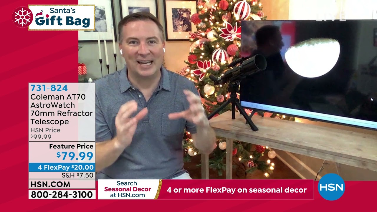 Coleman AT70 AstroWatch 70mm Refractor Telescope with Po...