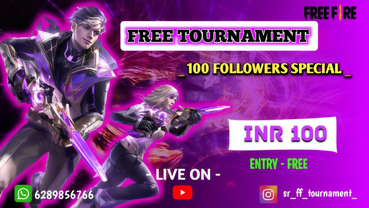 FREE TOURNAMENT | PRIZE 100 🏆 | ENTRY - FREE 🥳🥳 | SRFFTOURNAMENT | 