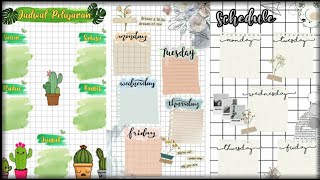 10  Template jadwal pelajaran aesthetic free download MediaFire!!