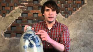 Antique North Bay, New York, Stoneware Squirrel Jug