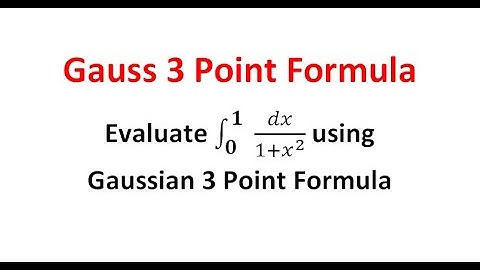Gauss 3 Point Formula l Numerical Methods