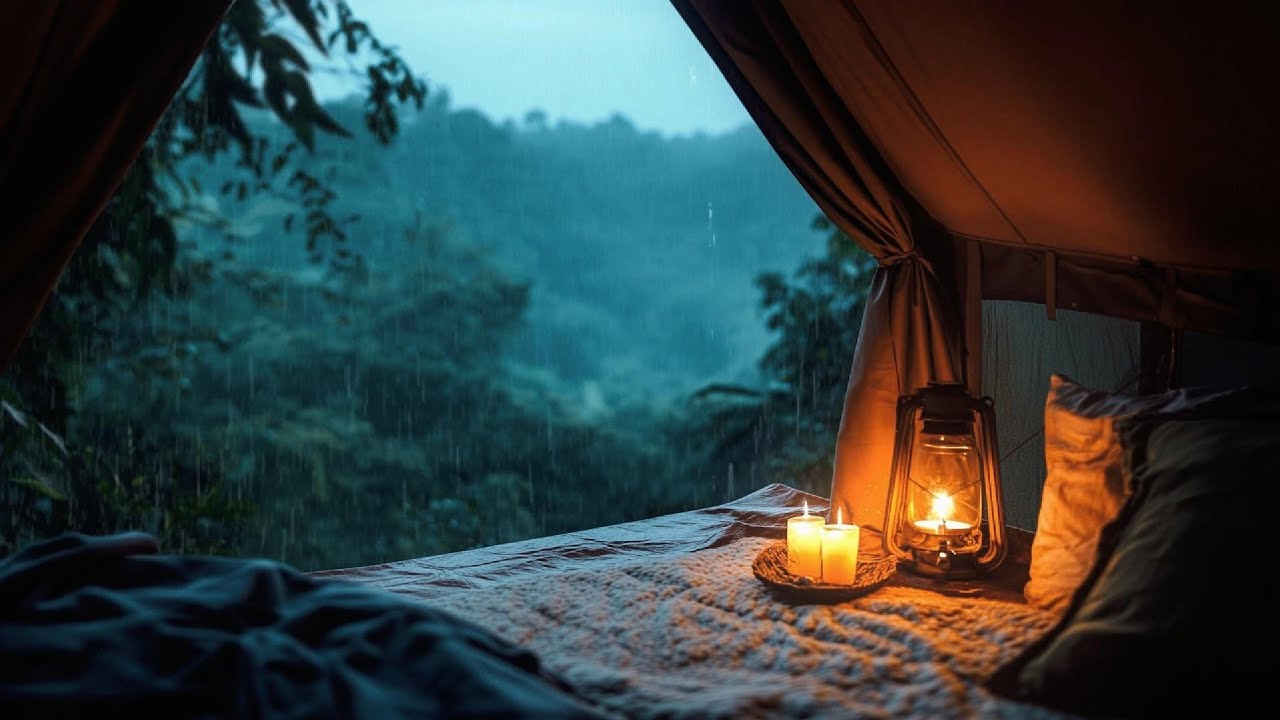 Heavy Rain in a Tent on the Mountain | 3 Hours Camping Sleep Sounds