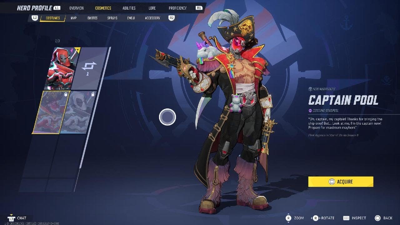 Marvel Rivals Captain Pool Costumes-Deadpool