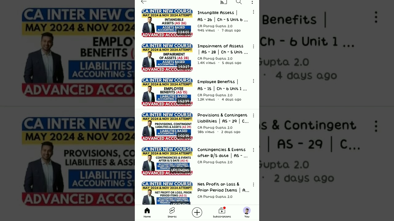 Free ca inter Accounts classes for may and nov 24  