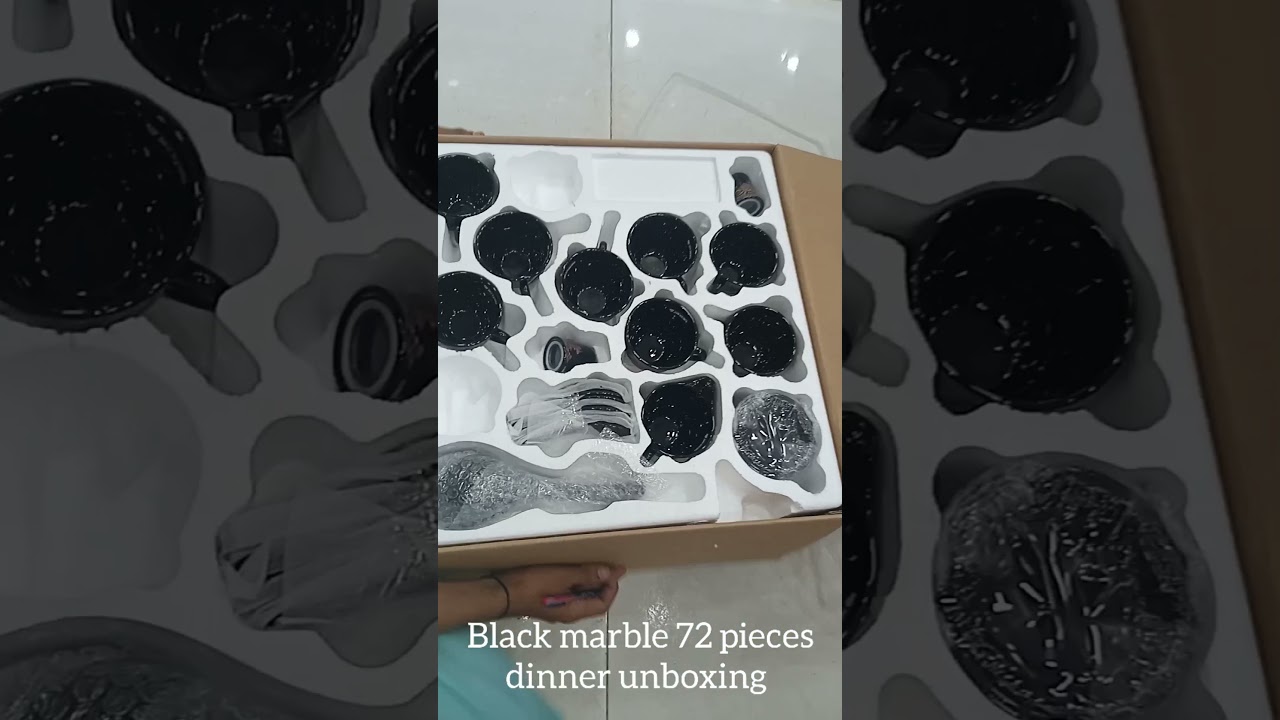 unboxing | black marble dinner |