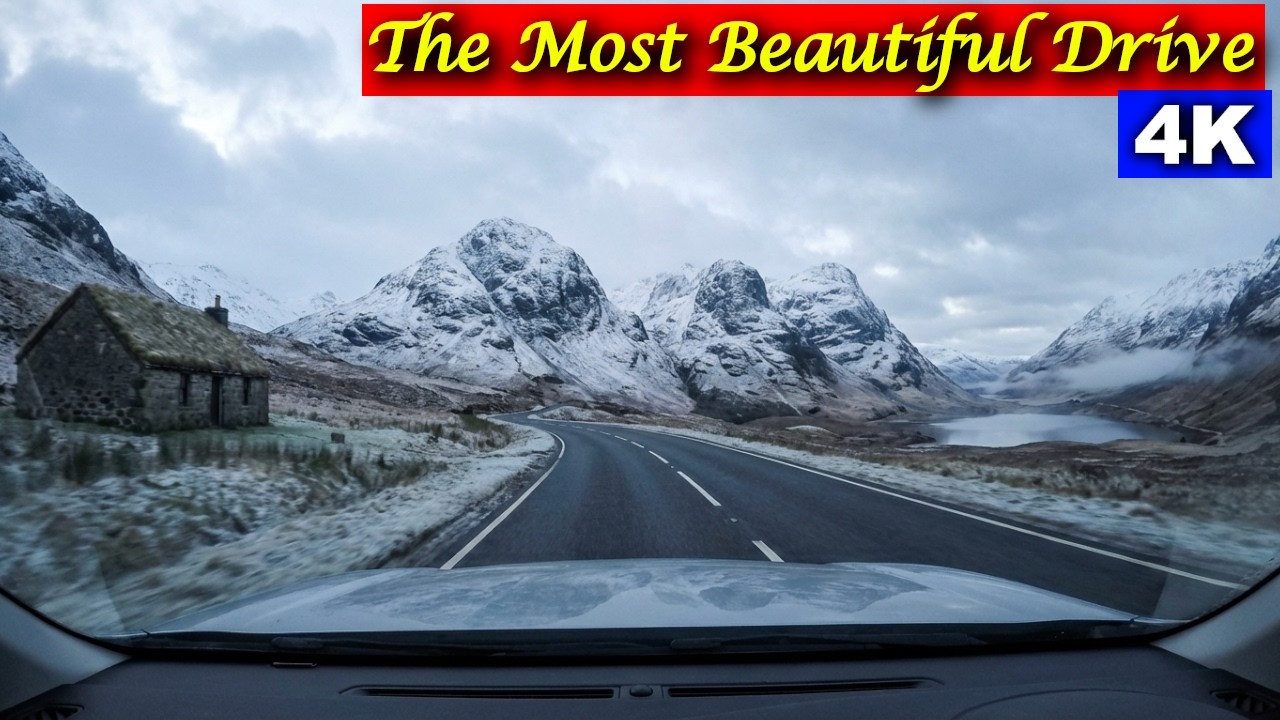 Highland Winter Drive: The MOST Beautiful Road | A82 POV Snow Drive (4K) ASMR | Glencoe, Scotland