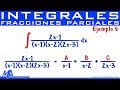 Integración por fracciones parciales | Ejemplo 6 Factores lineales diferentes