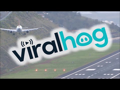 Plane Attempts to Land at Madeira Airport in Strong Winds || ViralHog