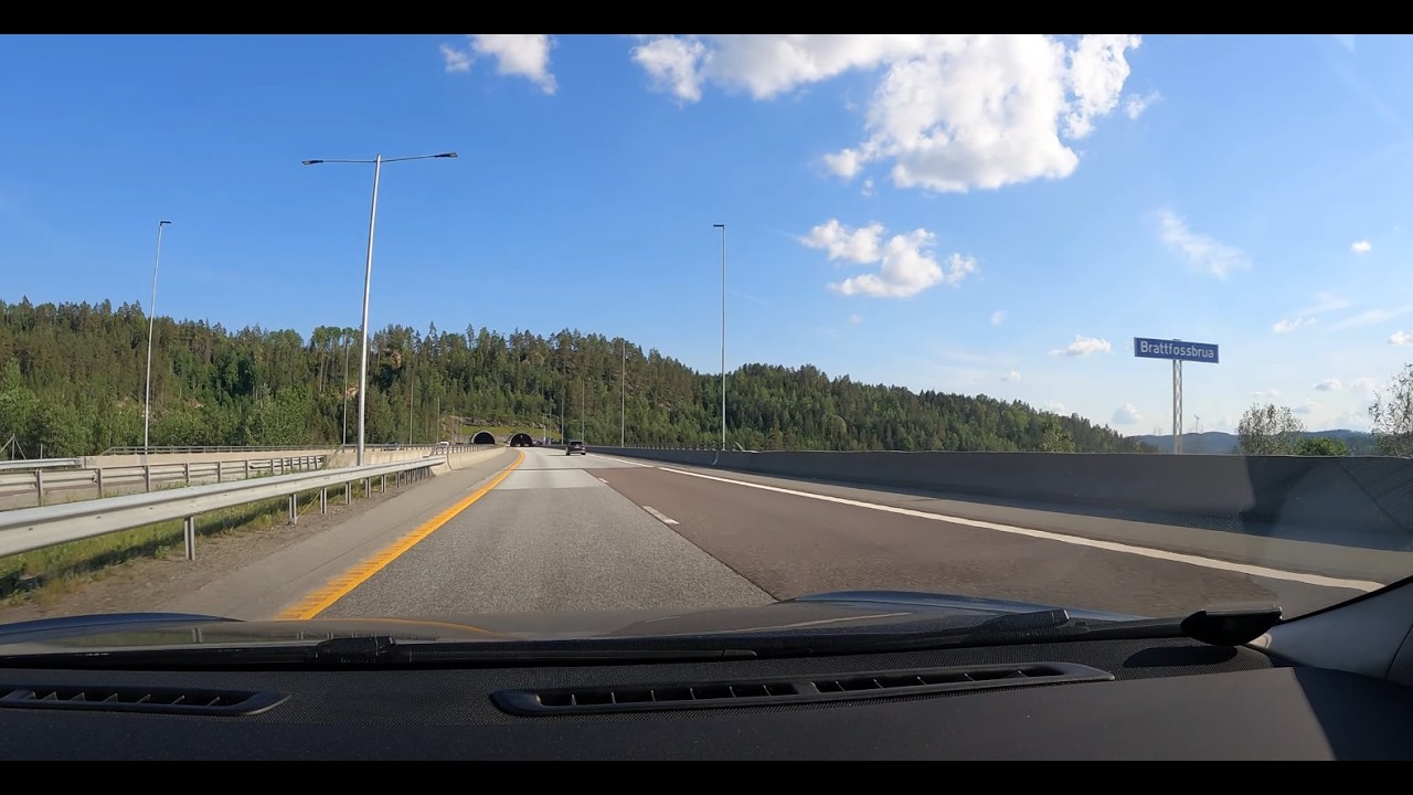 Driving E18 south to Tønsberg | Norway 4K
