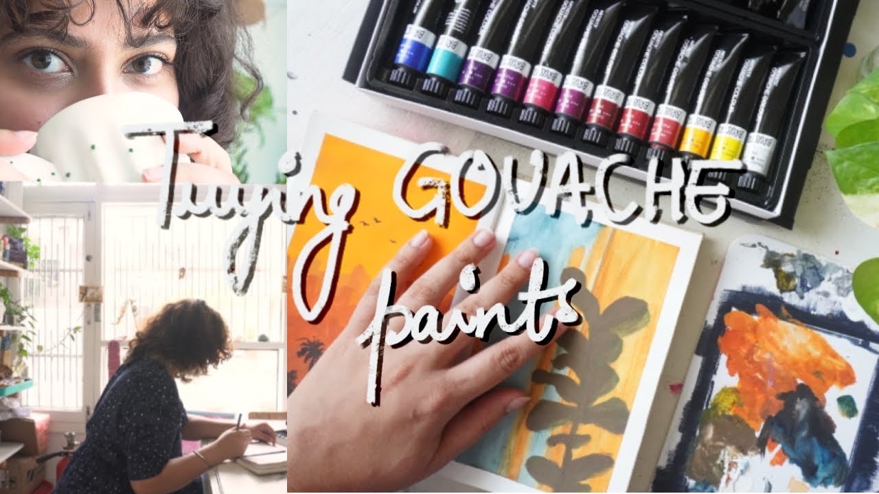 FIRST TIME trying GOUACHE Paints - YouTube