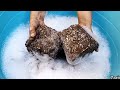 Dipping lover Sand Cement stone crumble dipping in bubble 💭 water 💦💦💦 paste play satisfying sound 
