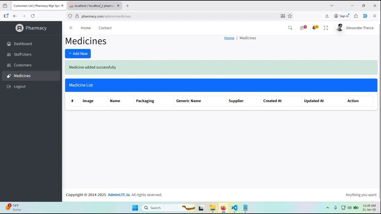 #19.  Laravel 12 Tutorial  – Insert Medicines into Pharmacy Management System