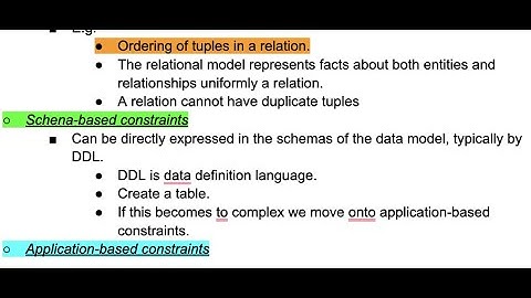 Relational Data Model and Relational Database Constraints : Intro. to Inherit, Schema, & Application