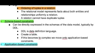 Relational Data Model and Relational Database Constraints : Intro. to Inherit, Schema, & Application