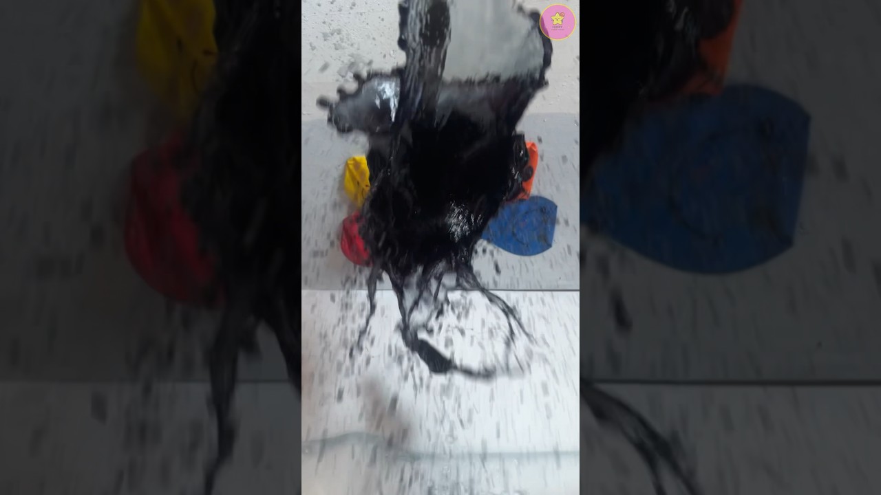 SLOW MOTION BLACK BIRD WATER BALLOON POPPING ASMR! 