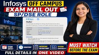 Infosys Exam Mail Out | SP &amp; DSE Online Test Details | SP DSE Exam Pattern 2026 | Reset Password