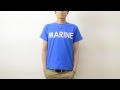 MARINE Logo JEANSBUG ORIGINAL T-SHIRT マリン 半袖Tシャツ アメリカ海兵隊 米軍 英字 メンズ レディース 大きいサイズ ST-MRNLG141
